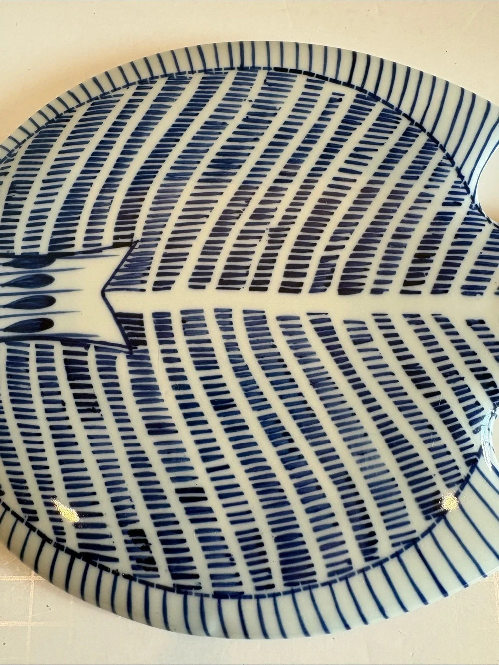 Fish Shaped Trivet Beautiful Blue and White High Quality Feet Protectors